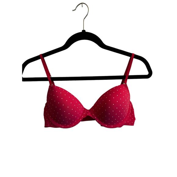 Victoria's Secret Pink Other - Victoria's Secret Pink T Shirt Demi Bra Size 36B Pink with White Polka Dots